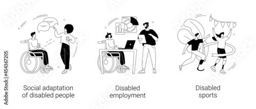 Inclusive social environment abstract concept vector illustrations.