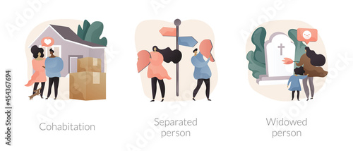 Living together abstract concept vector illustrations.