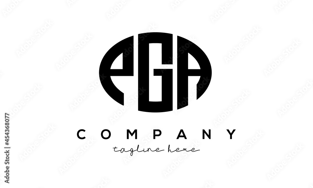 PGA three Letters creative circle logo design