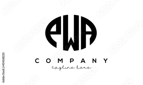 PWA three Letters creative circle logo design