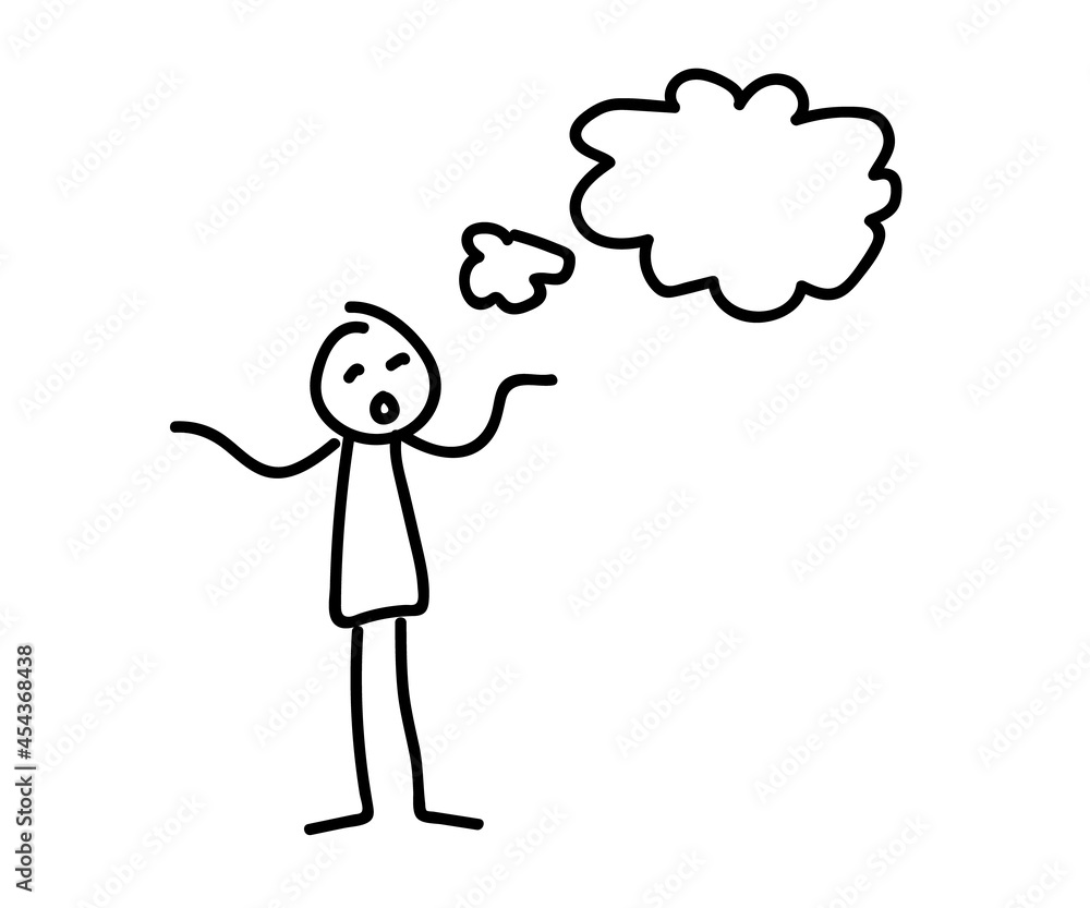 The man talks on a white background. Sketch. Vector illustration. The man talks on a white background. Sketch. Vector illustration.