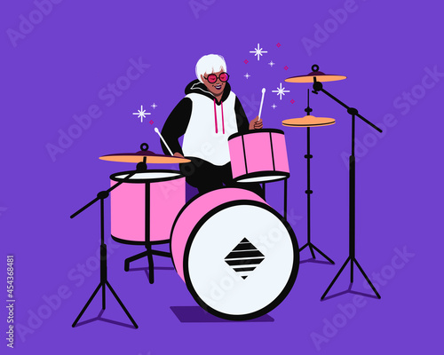 Fotografia Drummer playing drums
