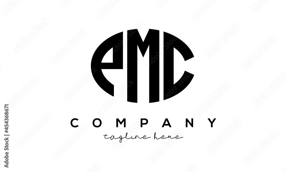 PMC three Letters creative circle logo design PMC three Letters creative circle logo design