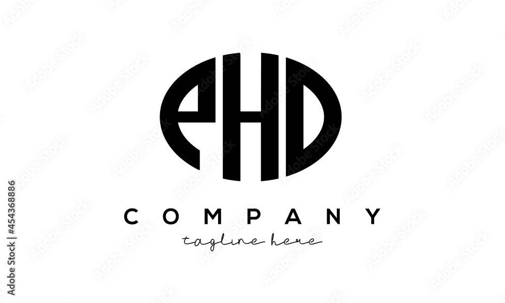 PHD three Letters creative circle logo design