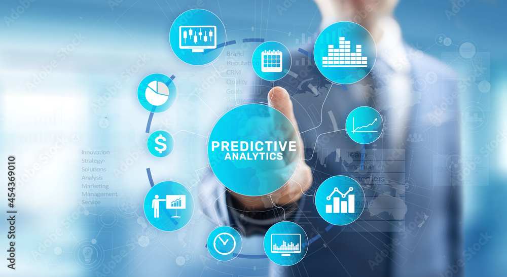 Predictive analytics Big Data analysis Business intelligence internet and modern technology concept on virtual screen Predictive analytics Big Data analysis Business intelligence internet and modern technology concept on virtual screen
