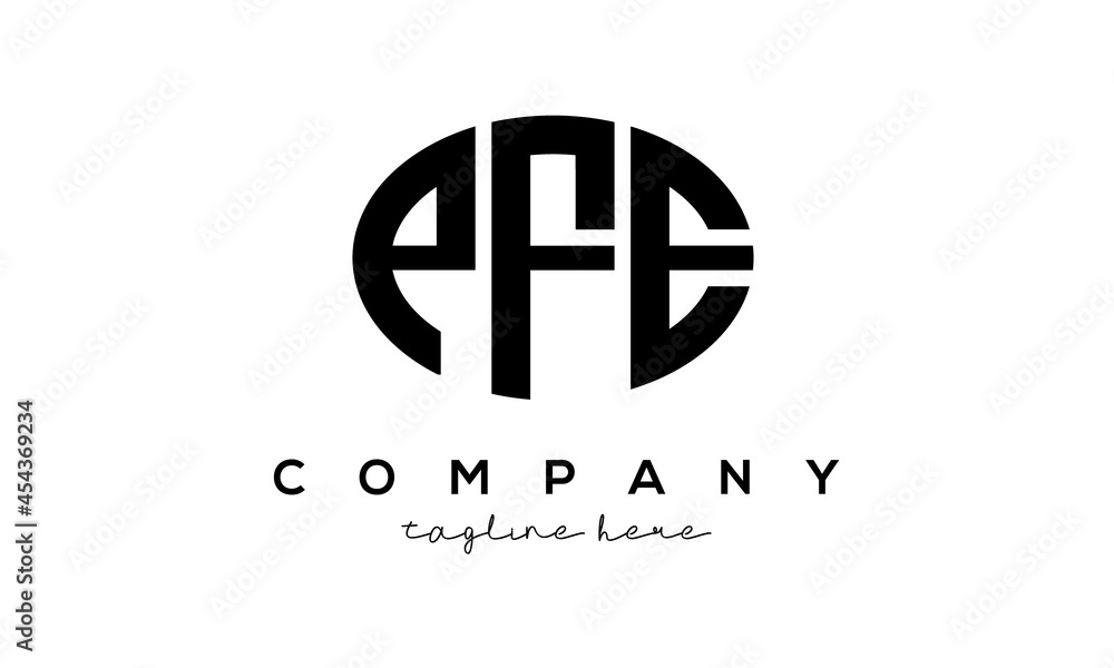 PFE three Letters creative circle logo design PFE three Letters creative circle logo design