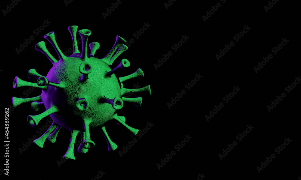 3D Microscopic Covid-19 pandemic. Virus mutation. 3D Microscopic Covid-19 pandemic. Virus mutation.