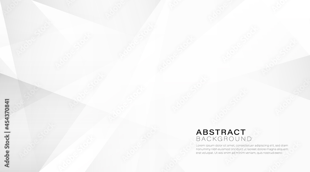 Abstract white and gray gradient background. Modern simple geometric pattern creative design with space for your text. Suit for poster, cover, banner, template, flyer, brochure. Vector illustration - obrazy, fototapety, plakaty 