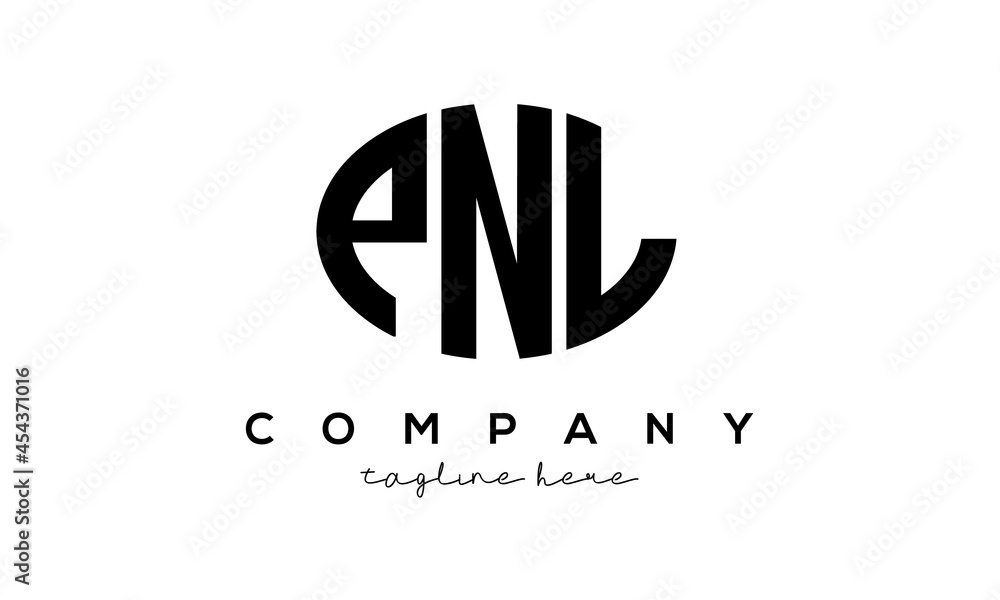 PNL three Letters creative circle logo design PNL three Letters creative circle logo design