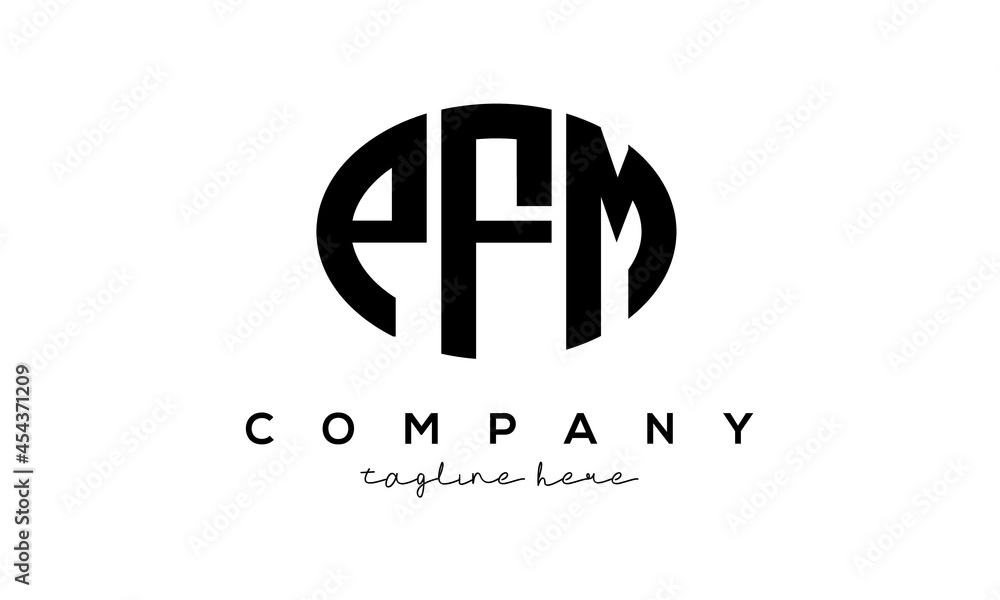 PFM three Letters creative circle logo design PFM three Letters creative circle logo design