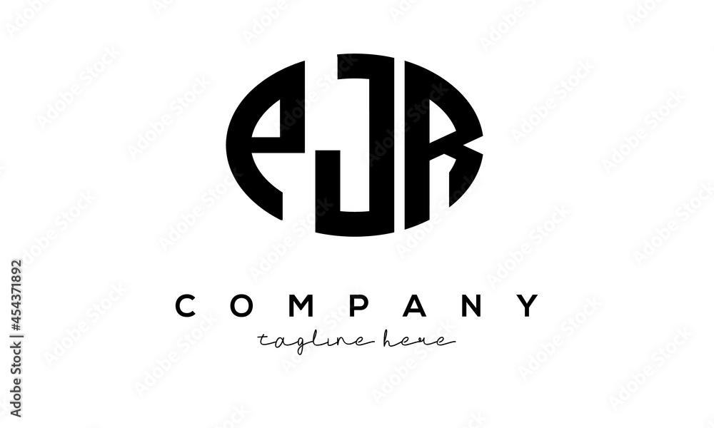 PJR three Letters creative circle logo design