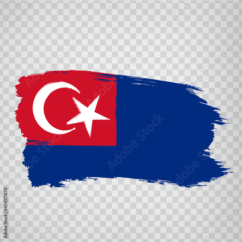 Flag Johor brush strokes. Flag  State Johor of  Malaysia on transparent background for your web site design, app, UI. Malaysia. EPS10. photo