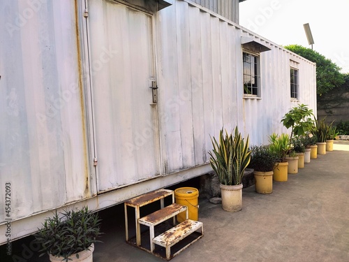 used containers that residents can use as homes