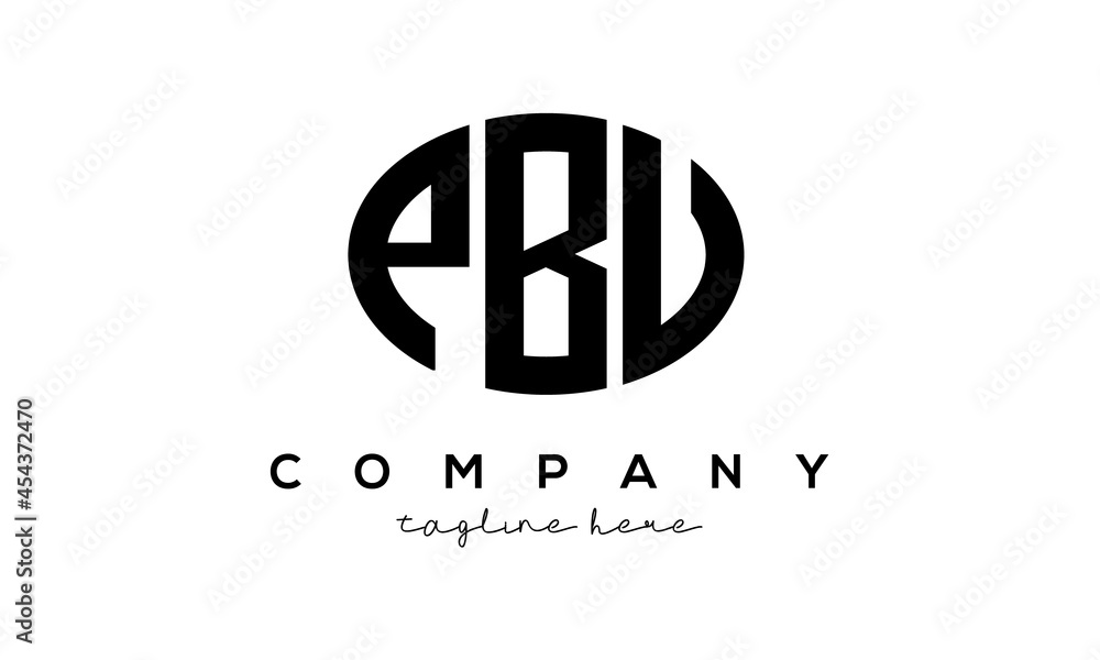 PBU three Letters creative circle logo design