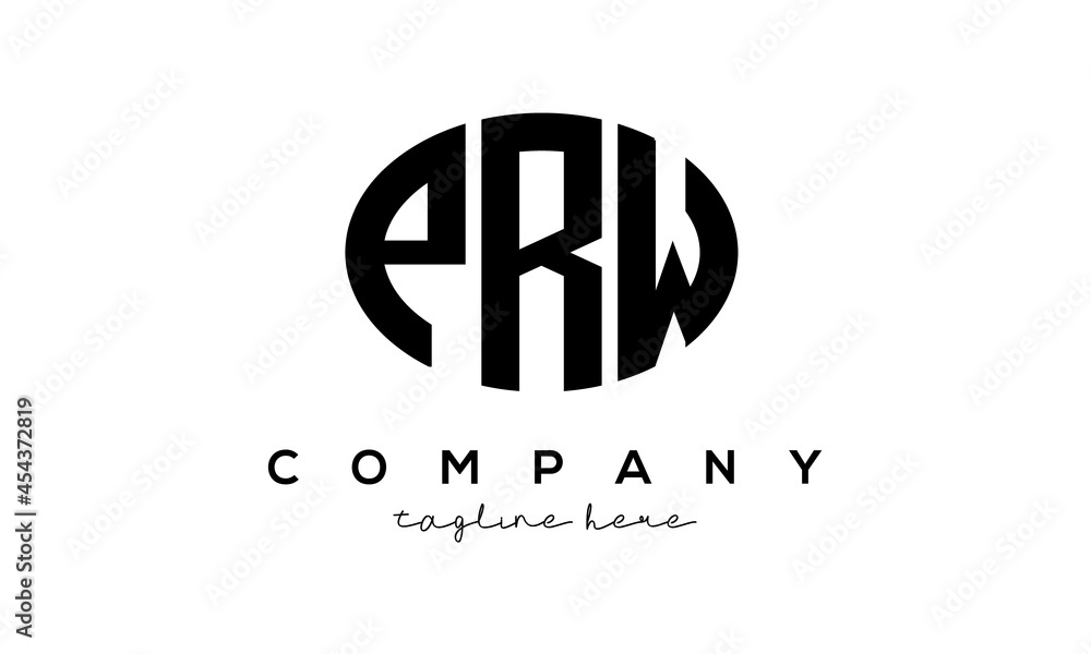 PRW three Letters creative circle logo design