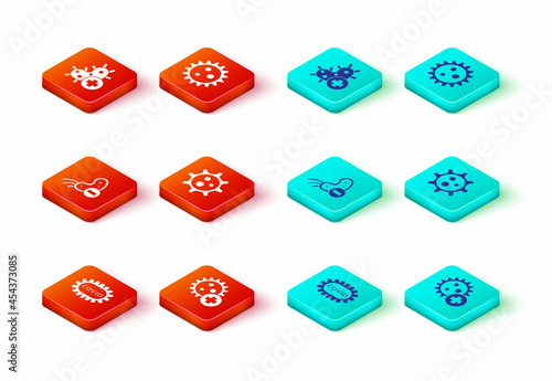 Set Corona virus covid-19, Positive, Negative, Virus, and icon. Vector