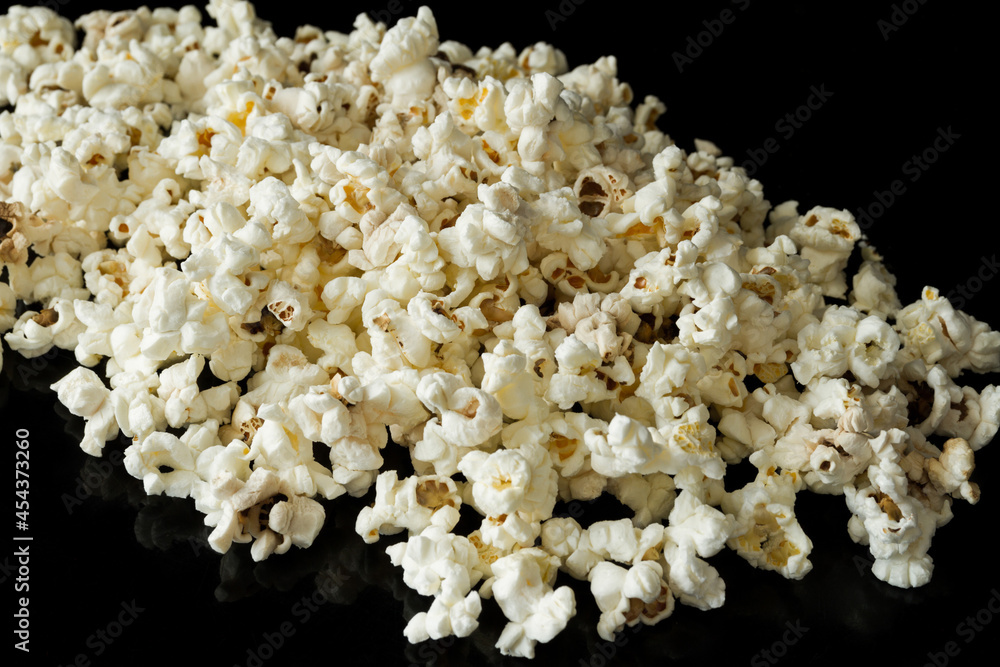 Scattered heap of delicious popcorn. Scattered heap of delicious popcorn.