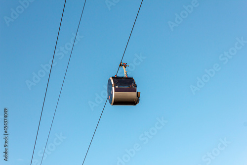 Cable car cabin on wires