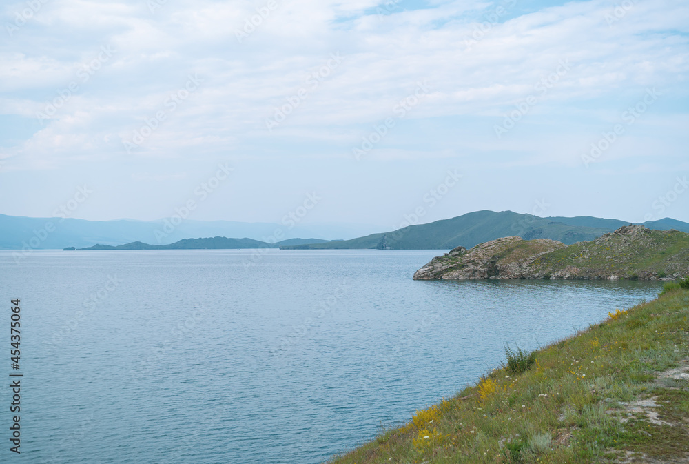 Fototapeta premium Lake Baikal is a rift lake located in southern Siberia, Russia. The largest freshwater lake by volume in the world. A Natural Wonder Of The World.