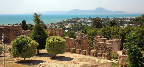 Fotografi Ruins of the ancient antique city of Carthage in Tunisia