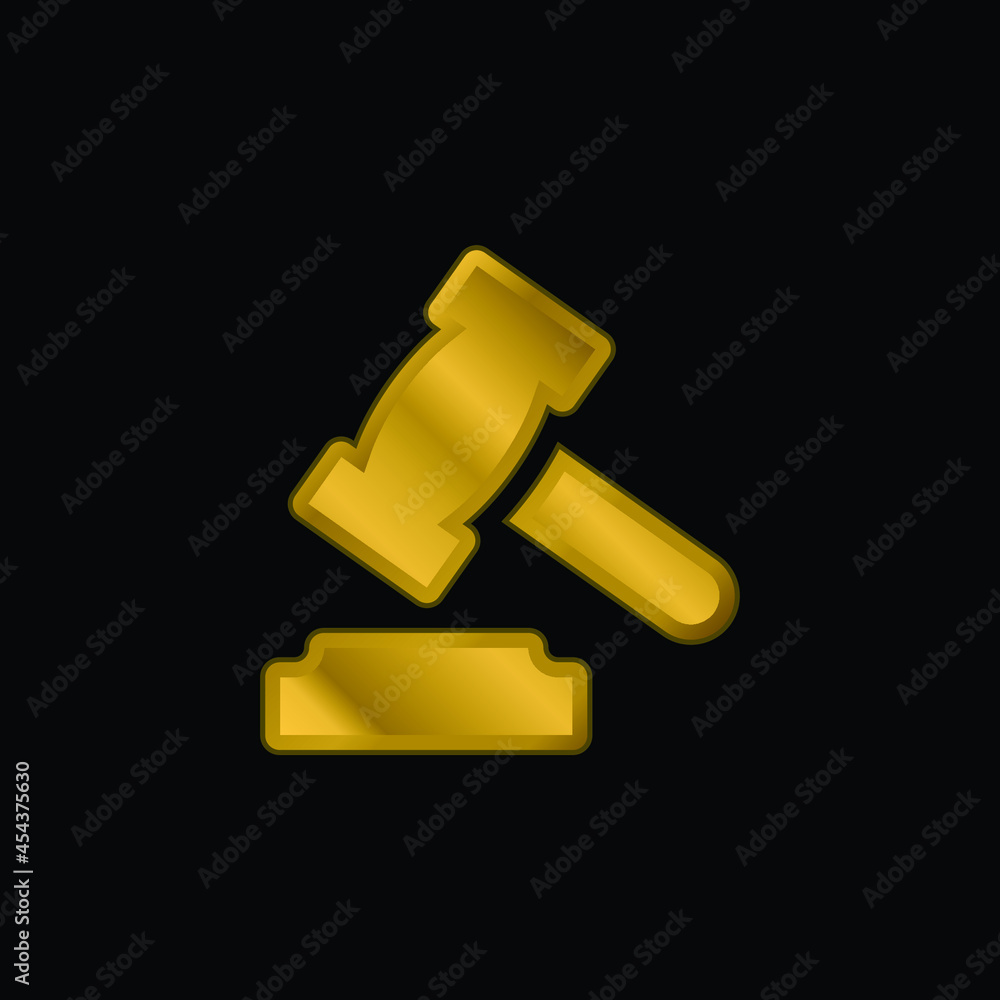 Auction gold plated metalic icon or logo vector Auction gold plated metalic icon or logo vector