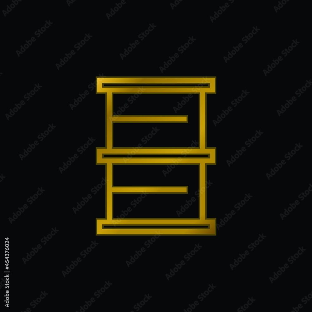Barrel gold plated metalic icon or logo vector Barrel gold plated metalic icon or logo vector