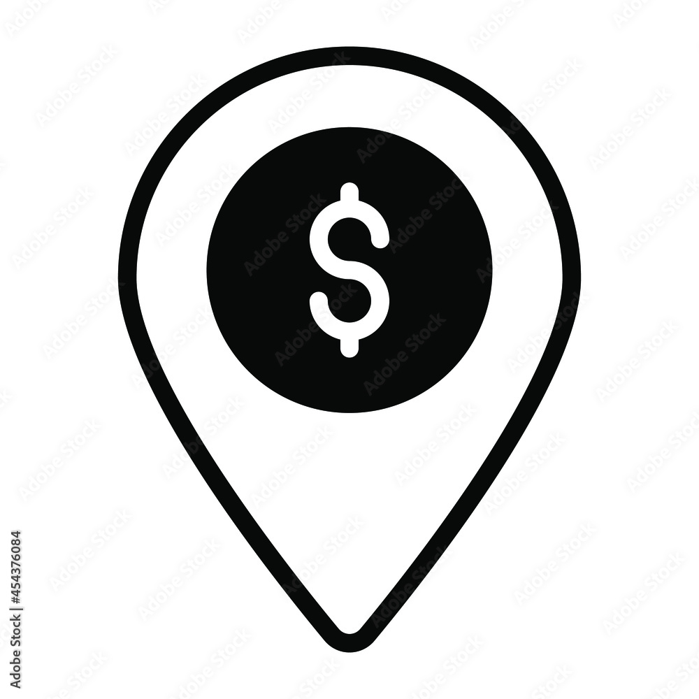 money location filled outline icon, business and finance icon. money location filled outline icon, business and finance icon.