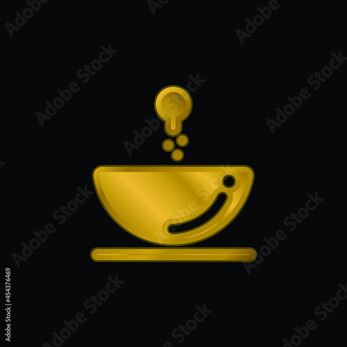 Bathroom Sink gold plated metalic icon or logo vector