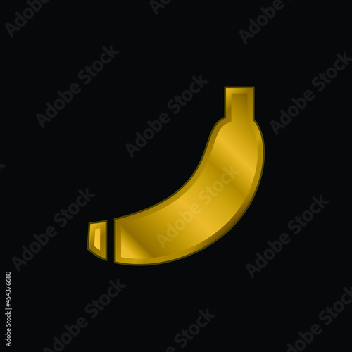 Banana gold plated metalic icon or logo vector