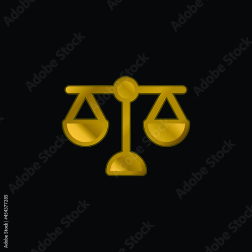 Balance gold plated metalic icon or logo vector