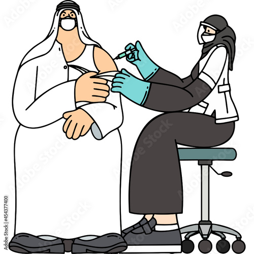 Arab gentlemen get vaccinated