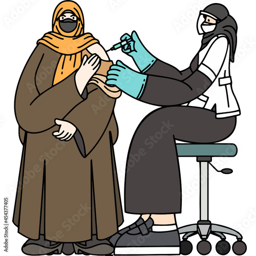 Arab ladies get vaccinated