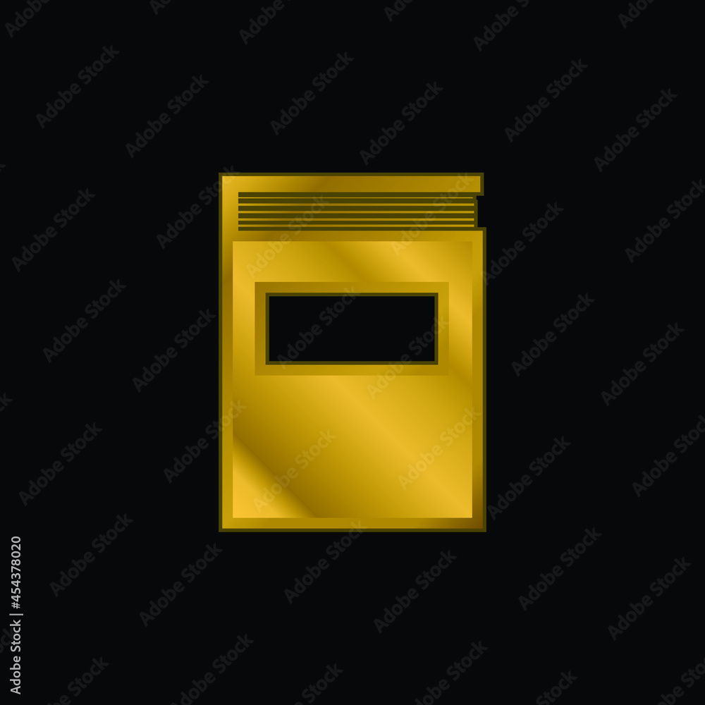 Book Of Black Cover gold plated metalic icon or logo vector Book Of Black Cover gold plated metalic icon or logo vector