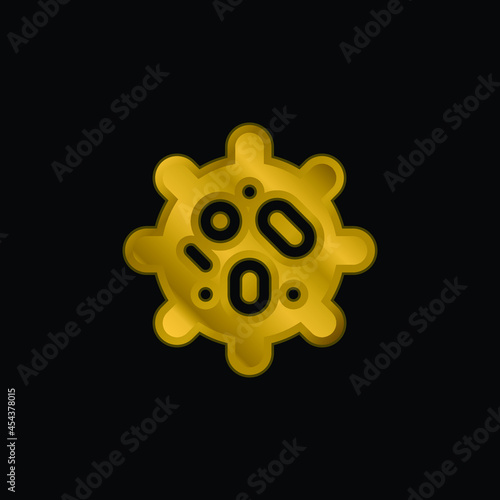 Biology gold plated metalic icon or logo vector