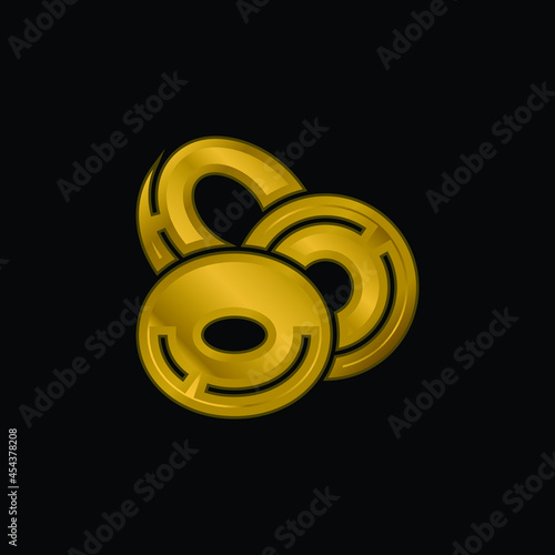 Blood Cells gold plated metalic icon or logo vector