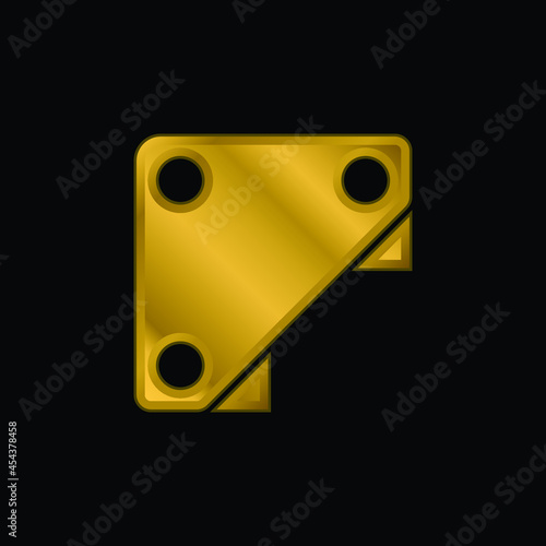 Bracket gold plated metalic icon or logo vector