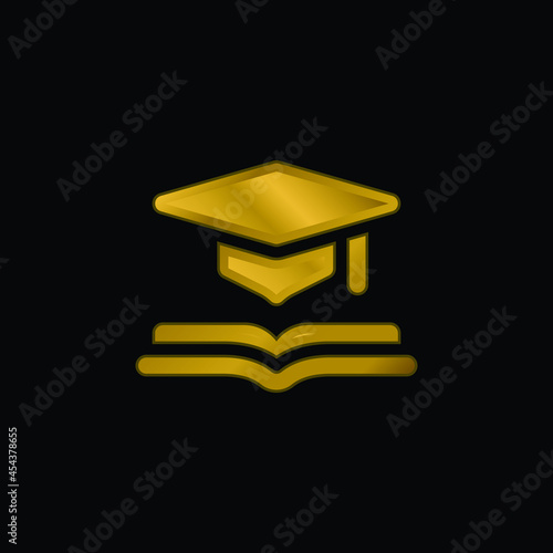 Academic gold plated metalic icon or logo vector