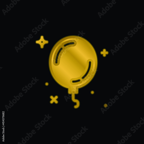 Balloon gold plated metalic icon or logo vector