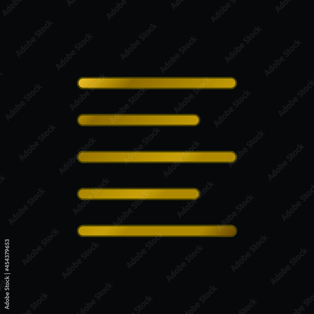 Align Left gold plated metalic icon or logo vector Align Left gold plated metalic icon or logo vector