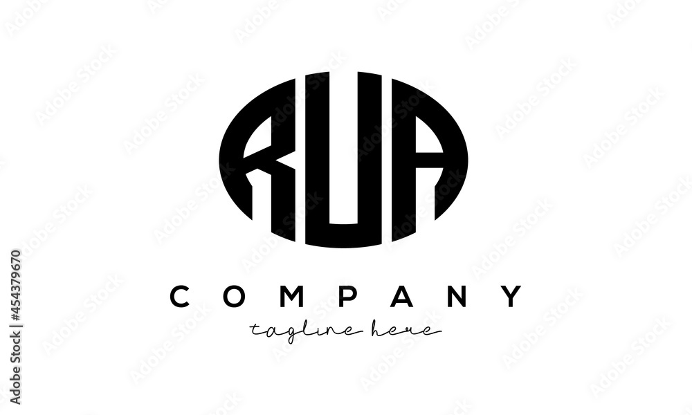 RUA three Letters creative circle logo design RUA three Letters creative circle logo design