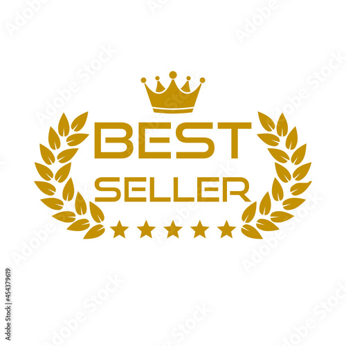 Best seller wreath gold logo isolated on white background