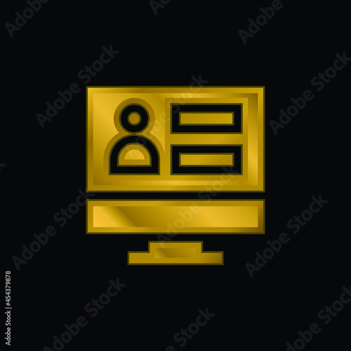 Admin gold plated metalic icon or logo vector