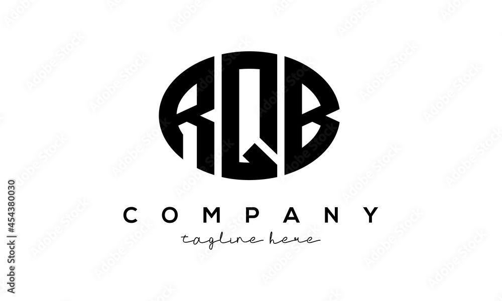 RQB three Letters creative circle logo design RQB three Letters creative circle logo design