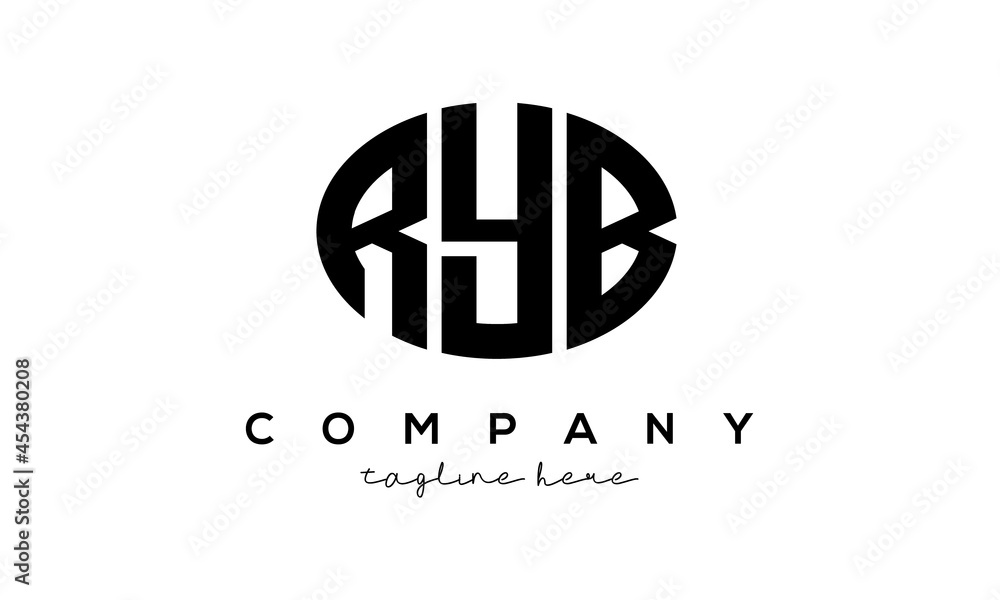 RYB three Letters creative circle logo design RYB three Letters creative circle logo design