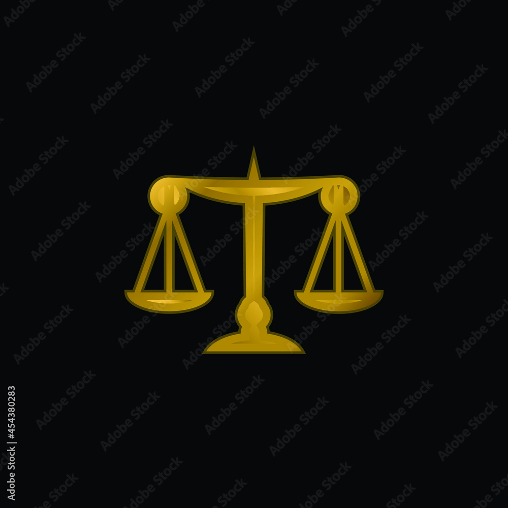 Balance gold plated metalic icon or logo vector Balance gold plated metalic icon or logo vector