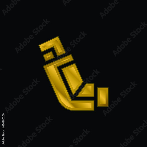 Aerosol gold plated metalic icon or logo vector