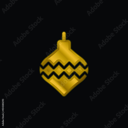 Bauble gold plated metalic icon or logo vector