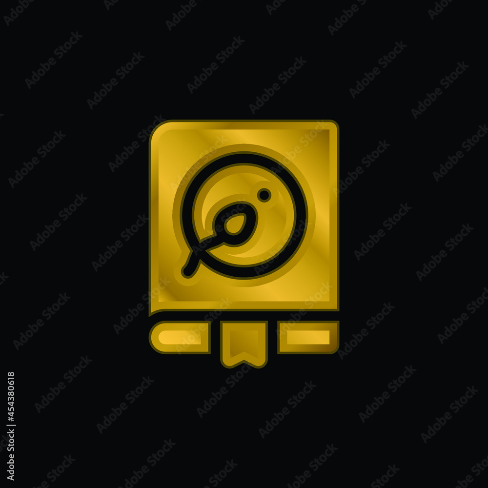 Book gold plated metalic icon or logo vector Book gold plated metalic icon or logo vector