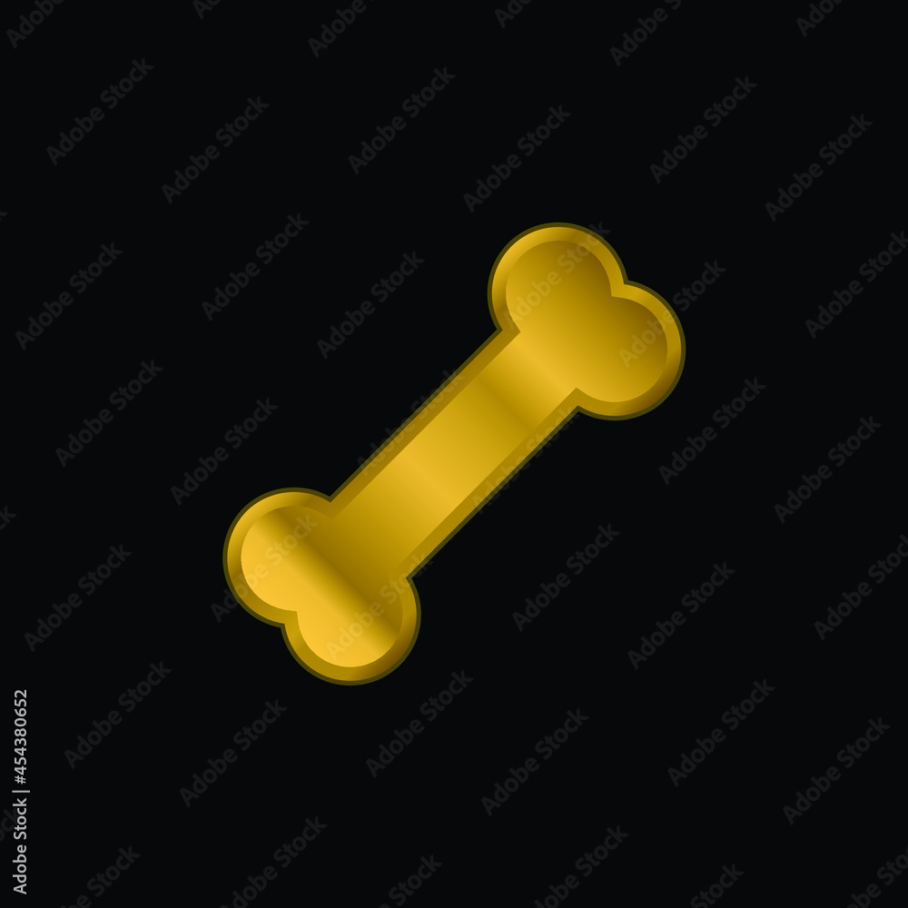 Bone gold plated metalic icon or logo vector Bone gold plated metalic icon or logo vector