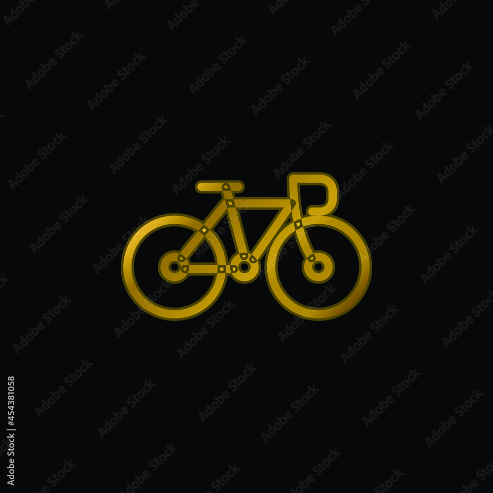 Bike gold plated metalic icon or logo vector Bike gold plated metalic icon or logo vector